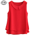 kawaii Female Chiffon Women Shirts 2019 Summer Casual Top Loose Sleeveless Thin And Light Chiffon Blouse Plus Size Clothes