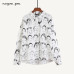 nvyou gou Fashion Character Printed Blouse Women Graffiti Blouses Streetwear  Turn Down Collar Long Sleeve Cotton Loose Shirt