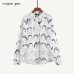 nvyou gou Fashion Character Printed Blouse Women Graffiti Blouses Streetwear  Turn Down Collar Long Sleeve Cotton Loose Shirt