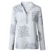 women plain vogue letters white shirts blouse female casual long sleeve  v neck button fashion blouses shirt tops femme