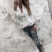 women plain vogue letters white shirts blouse female casual long sleeve  v neck button fashion blouses shirt tops femme