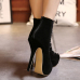 Fashion Round Peep Toe Lace-up Stiletto Super High Heel Black PU Basic Pumps Fashion Round Peep Toe Lace-up Stiletto Super High Heel Black PU Basic Pumps