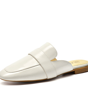 New style women's shoes leather moeller shoes women's half drag flat sandals women's baotou square head slippers #95033