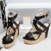 PU Wedge Super High Fashion Ankle Strap Sandals PU Wedge Super High Fashion Ankle Strap Sandals