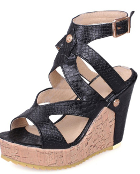 PU Wedge Super High Fashion Ankle Strap Sandals