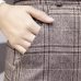 2017 New Autumn Skirts Womens Fashion Plaid Skirt Femme Single Breaste Faldas Female Casual Brown Gray Xadrez Women Skirt