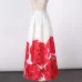 2017 New Satin Women 100cm High Waist Flared Maxi Skirts Peach Blossom Printed Pleated Floor Length Long Skirts Saias SP041