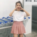 2017 New Spring high waist ball pleated Plaid a-line sailor skirts Harajuku Tutu skirt Large Size Japanese school uniform