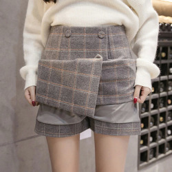 2018 Autumn Winter Plaid Wool Skirt Women's Short Skirt Mini A-line Harajuku Woolen Skirts Vintage Office Ladies Jupe Femme Saia