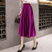 2018 Autumn Winter Velvet Skirt High Waisted Skinny Large Swing Long Pleated Skirts Metallic 18 Colors Plus Size Saia