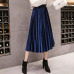 2018 Autumn Winter Velvet Skirt High Waisted Skinny Large Swing Long Pleated Skirts Metallic 18 Colors Plus Size Saia