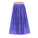 2018 Casual Pleated Maxi Skirt Long Women Skirt Mid-calf Beach Metallic Vintage High Waist Mid Skirts Midiskirt Lavender