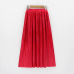 2018 Casual Pleated Maxi Skirt Long Women Skirt Mid-calf Beach Metallic Vintage High Waist Mid Skirts Midiskirt Lavender