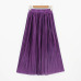 2018 Casual Pleated Maxi Skirt Long Women Skirt Mid-calf Beach Metallic Vintage High Waist Mid Skirts Midiskirt Lavender