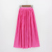 2018 Casual Pleated Maxi Skirt Long Women Skirt Mid-calf Beach Metallic Vintage High Waist Mid Skirts Midiskirt Lavender