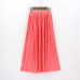 2018 Casual Pleated Maxi Skirt Long Women Skirt Mid-calf Beach Metallic Vintage High Waist Mid Skirts Midiskirt Lavender