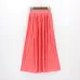 2018 Casual Pleated Maxi Skirt Long Women Skirt Mid-calf Beach Metallic Vintage High Waist Mid Skirts Midiskirt Lavender