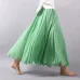 2018 Fashion Design Summer Women Skirt Linen Cotton Vintage Long Skirts Elastic Waist Boho Beige Pink Maxi Skirts Faldas Saia