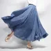 2018 Fashion Design Summer Women Skirt Linen Cotton Vintage Long Skirts Elastic Waist Boho Beige Pink Maxi Skirts Faldas Saia