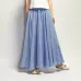 2018 Fashion Design Summer Women Skirt Linen Cotton Vintage Long Skirts Elastic Waist Boho Beige Pink Maxi Skirts Faldas Saia