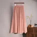 2018 Fashion Design Summer Women Skirt Linen Cotton Vintage Long Skirts Elastic Waist Boho Beige Pink Maxi Skirts Faldas Saia