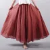 2018 Fashion Design Summer Women Skirt Linen Cotton Vintage Long Skirts Elastic Waist Boho Beige Pink Maxi Skirts Faldas Saia