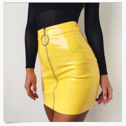 2018 New Arrival Summer Women PU Leather Pencil Skirts High Waist Mini Short Skirt Stretch Party Vestidos