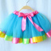 2018 New Fashion Kids Mother and Daughter Summer Rainbow High Waist Tutu Skirt Party Matching Outfits