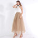 2018 Spring Fashion Womens Lace Princess Fairy Style 4 layers Voile Tulle Skirt Bouffant Puffy Fashion Skirt Long Tutu Skirts