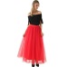 2018 Spring Fashion Womens Lace Princess Fairy Style 4 layers Voile Tulle Skirt Bouffant Puffy Fashion Skirt Long Tutu Skirts