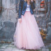 2018 Spring Fashion Womens Lace Princess Fairy Style 4 layers Voile Tulle Skirt Bouffant Puffy Fashion Skirt Long Tutu Skirts