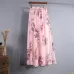 2018 Summer New Fashion Vintage Bohemia Chiffon Floral Printed Women Boho Floor-Length Long Maxi Beach Party Loose Flare Skirt