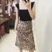 2018 Summer Vintage High Waist Skirt Leopard Print Skirts Womens Punk Rock Korean Style Boho Streetwear Jupe Femme