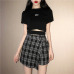 2018 Summer Women Skirt Plaid A-Line High Waist Casual Fashion Kawaii Student Skirts Whit Shorts