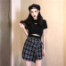 2018 Summer Women Skirt Plaid A-Line High Waist Casual Fashion Kawaii Student Skirts Whit Shorts