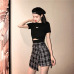 2018 Summer Women Skirt Plaid A-Line High Waist Casual Fashion Kawaii Student Skirts Whit Shorts