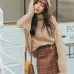 2018 Women Autumn Winter Harajuku Thickened Woolen Plaid Retro Skirt Female Cute Kawaii Skirts For Women