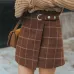 2018 Women Autumn Winter Harajuku Thickened Woolen Plaid Retro Skirt Female Cute Kawaii Skirts For Women