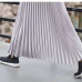 2018 Women Long Pleated Skirt High Waist Women White Long Skirt Female Autumn High Quality Vintage Women Maxi Skirt Saia