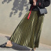 2018 Women Long Pleated Skirt High Waist Women White Long Skirt Female Autumn High Quality Vintage Women Maxi Skirt Saia