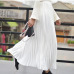 2018 Women Long Pleated Skirt High Waist Women White Long Skirt Female Autumn High Quality Vintage Women Maxi Skirt Saia