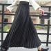 2018 Women Long Pleated Skirt High Waist Women White Long Skirt Female Autumn High Quality Vintage Women Maxi Skirt Saia