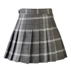 2018 new plaid summer high waist college wind pleated skirt