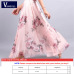 2018 new summer Bohemia women's Chiffon lady's half long big all match multi colored Large floral lady pendulum short skirt