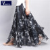 2018 new summer Bohemia women's Chiffon lady's half long big all match multi colored Large floral lady pendulum short skirt