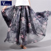 2018 new summer Bohemia women's Chiffon lady's half long big all match multi colored Large floral lady pendulum short skirt