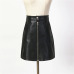 2019 Autumn Winter Women Skirt PU Leather Sexy Mini Skirt With Pockets Zipper A-line Package Hip High Waist Women Clothing SP051