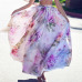 2019 New Boho Women Flower Long Skirt Full Summer Beach Sunny Skirts Floral Chiffon Ruched Women Skirt Summer Clothing