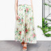 2019 New Boho Women Flower Long Skirt Full Summer Beach Sunny Skirts Floral Chiffon Ruched Women Skirt Summer Clothing