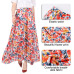 2019 New Boho Women Flower Long Skirt Full Summer Beach Sunny Skirts Floral Chiffon Ruched Women Skirt Summer Clothing